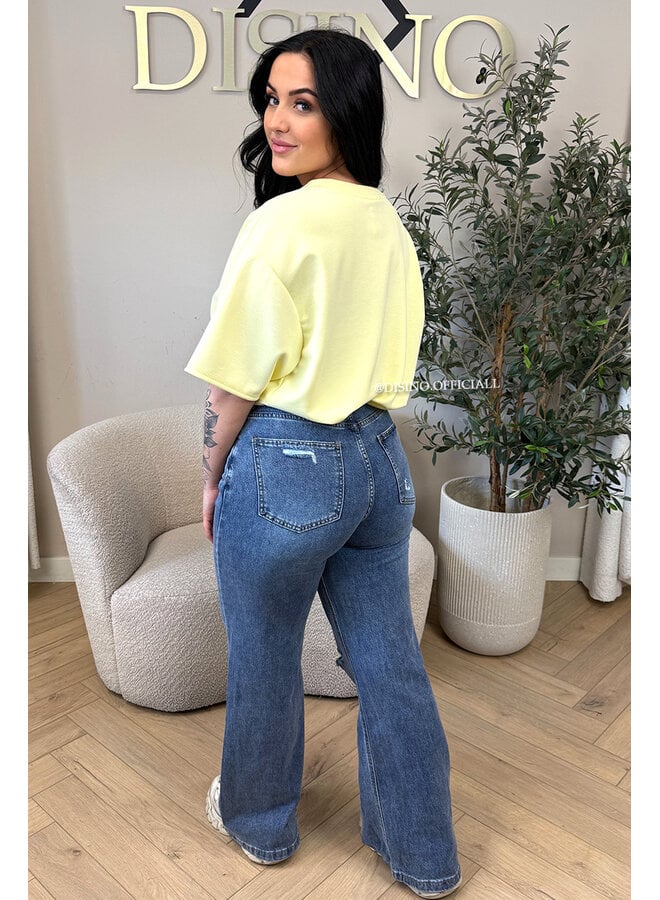 YELLOW - 'MILA TOP' - OVERSIZED CROPPED TOP