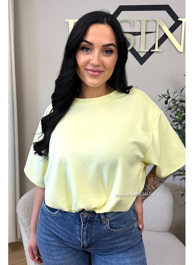 YELLOW - 'MILA TOP' - OVERSIZED CROPPED TOP