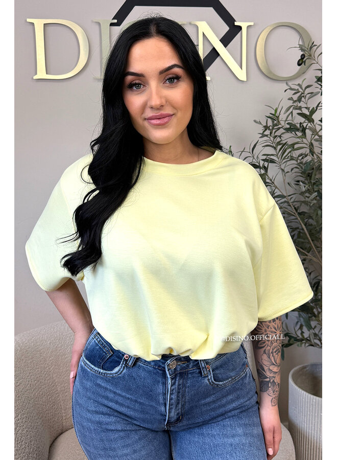 YELLOW - 'MILA TOP' - OVERSIZED CROPPED TOP