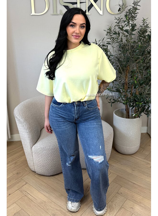 YELLOW - 'MILA TOP' - OVERSIZED CROPPED TOP