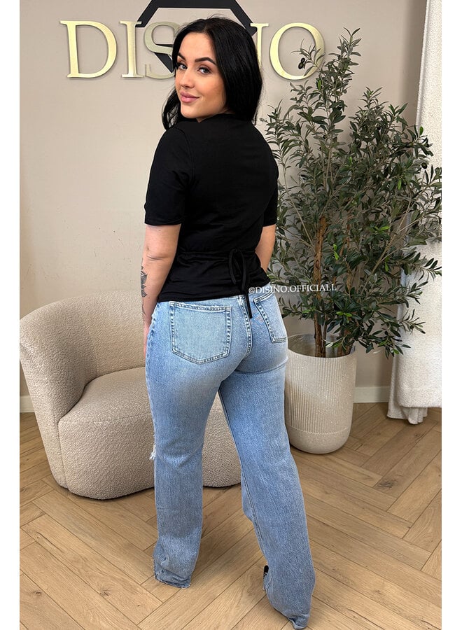 BLACK - 'NORÉ TOP' - SNATCHED TEE TOP