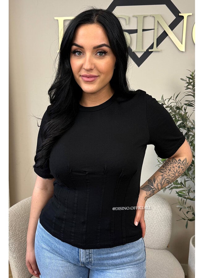 BLACK - 'NORÉ TOP' - SNATCHED TEE TOP