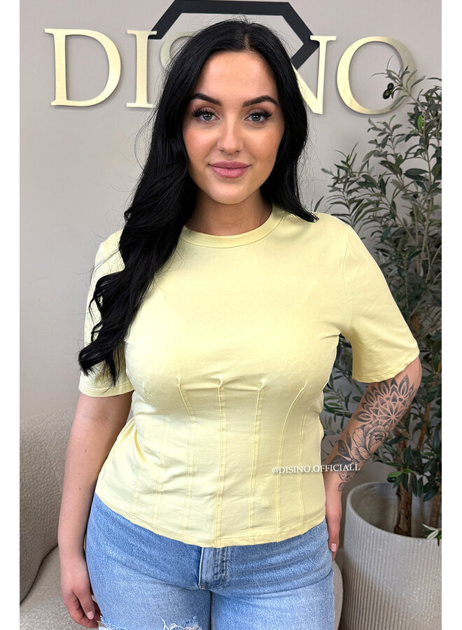 YELLOW - 'NORÉ TOP' - SNATCHED TEE TOP