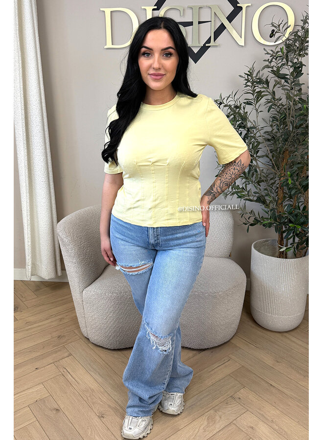 YELLOW - 'NORÉ TOP' - SNATCHED TEE TOP
