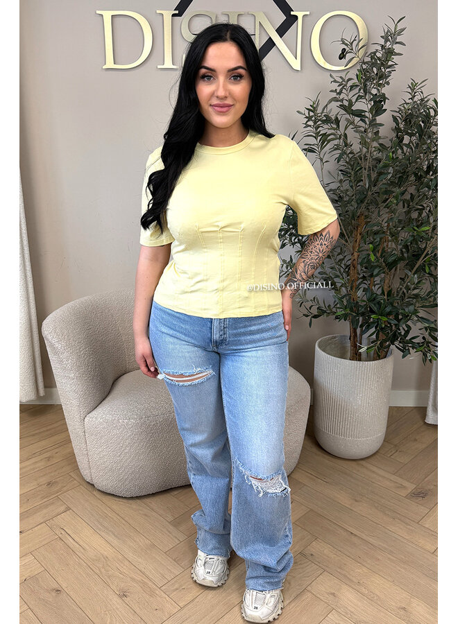 YELLOW - 'NORÉ TOP' - SNATCHED TEE TOP