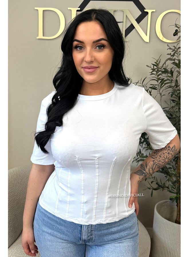 WHITE - 'NORÉ TOP' - SNATCHED TEE TOP