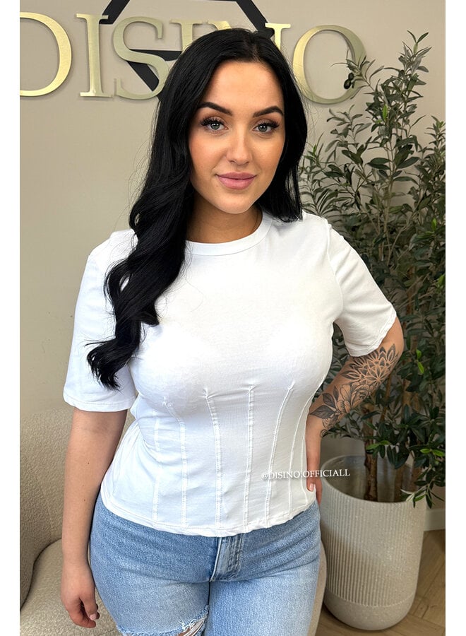 WHITE - 'NORÉ TOP' - SNATCHED TEE TOP