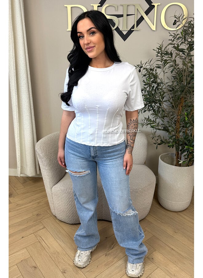 WHITE - 'NORÉ TOP' - SNATCHED TEE TOP