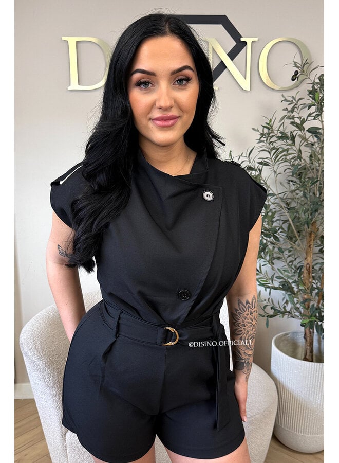 BLACK - 'DAHLIA PLAYSUIT' - INSPIRED PLAYSUIT