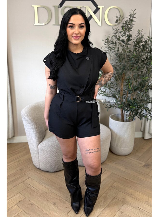 BLACK - 'DAHLIA PLAYSUIT' - INSPIRED PLAYSUIT