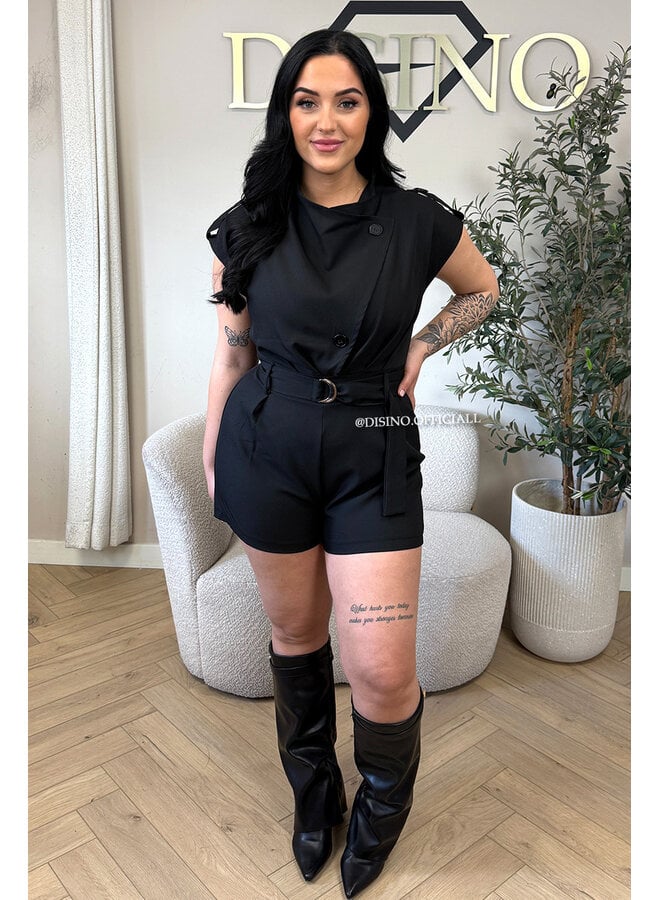 BLACK - 'DAHLIA PLAYSUIT' - INSPIRED PLAYSUIT