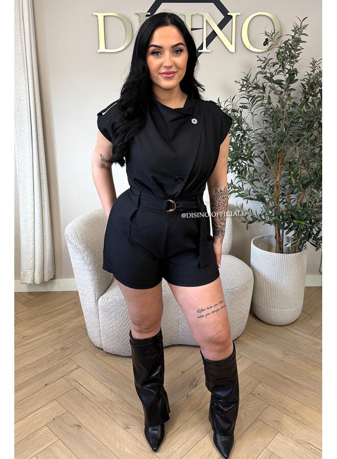 BLACK - 'DAHLIA PLAYSUIT' - INSPIRED PLAYSUIT