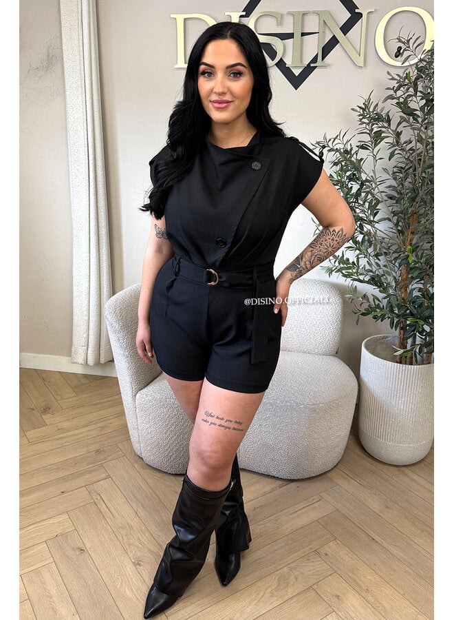 BLACK - 'DAHLIA PLAYSUIT' - INSPIRED PLAYSUIT