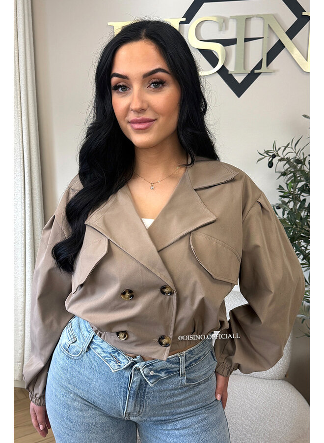 CAMEL - 'JULIE JACKET' - CROPPED TRENCH JACKET