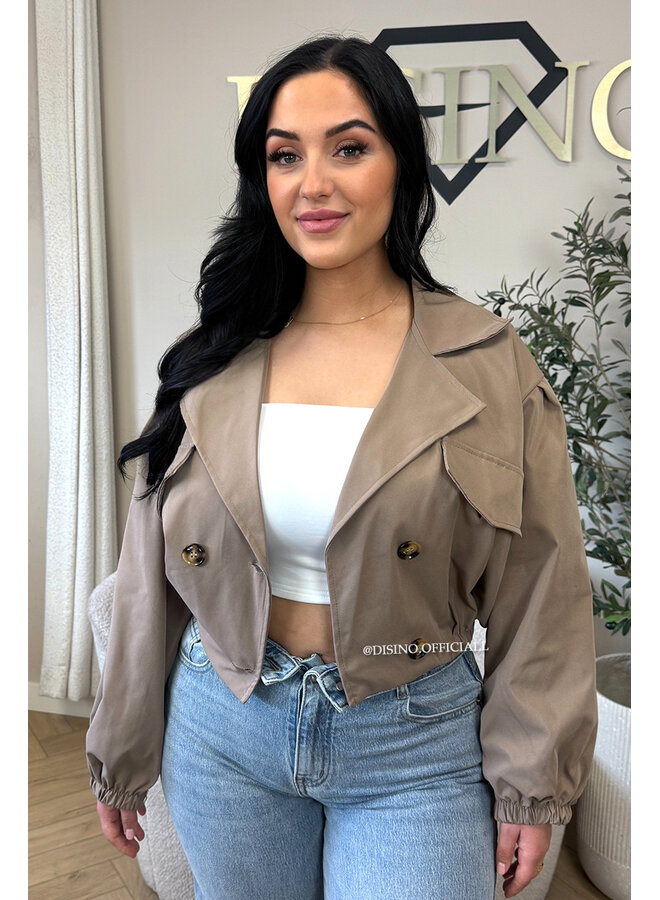 CAMEL - 'JULIE JACKET' - CROPPED TRENCH JACKET