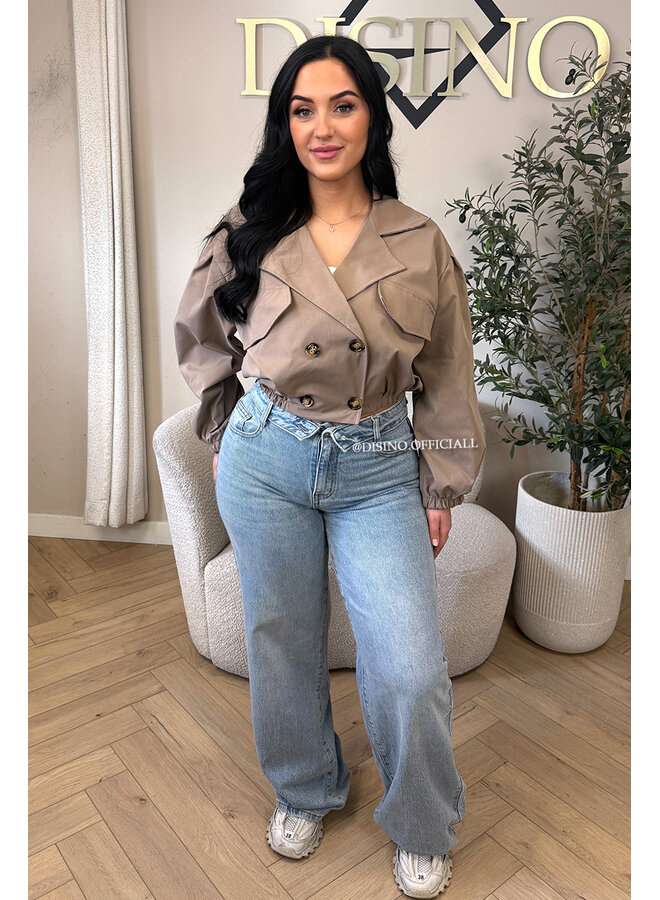 CAMEL - 'JULIE JACKET' - CROPPED TRENCH JACKET