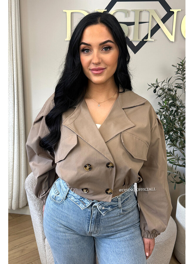 CAMEL - 'JULIE JACKET' - CROPPED TRENCH JACKET