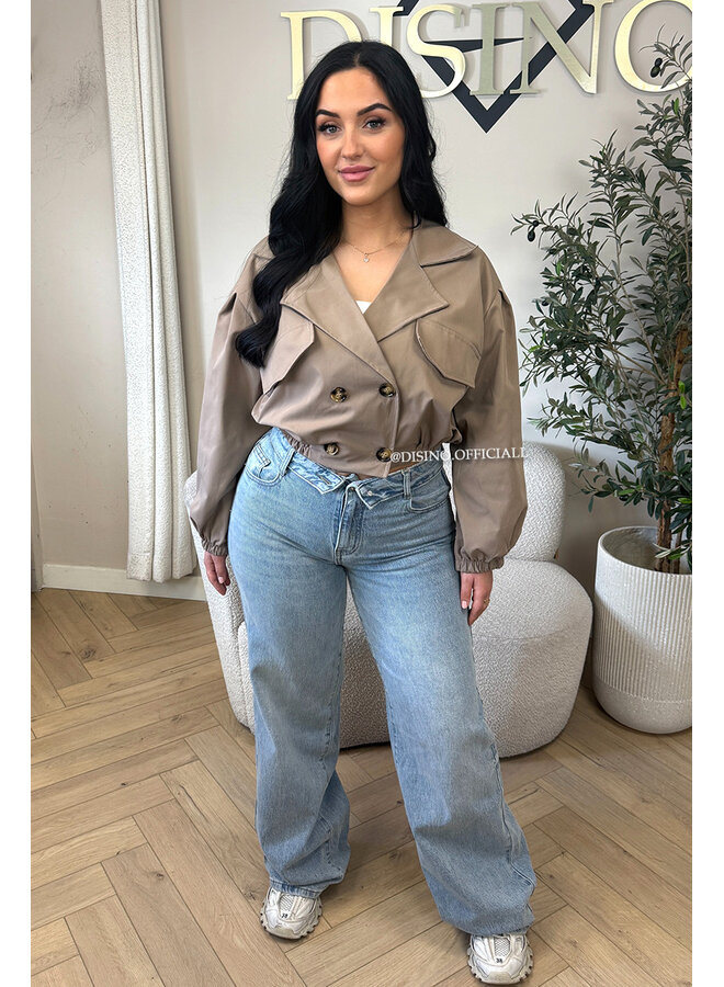 CAMEL - 'JULIE JACKET' - CROPPED TRENCH JACKET