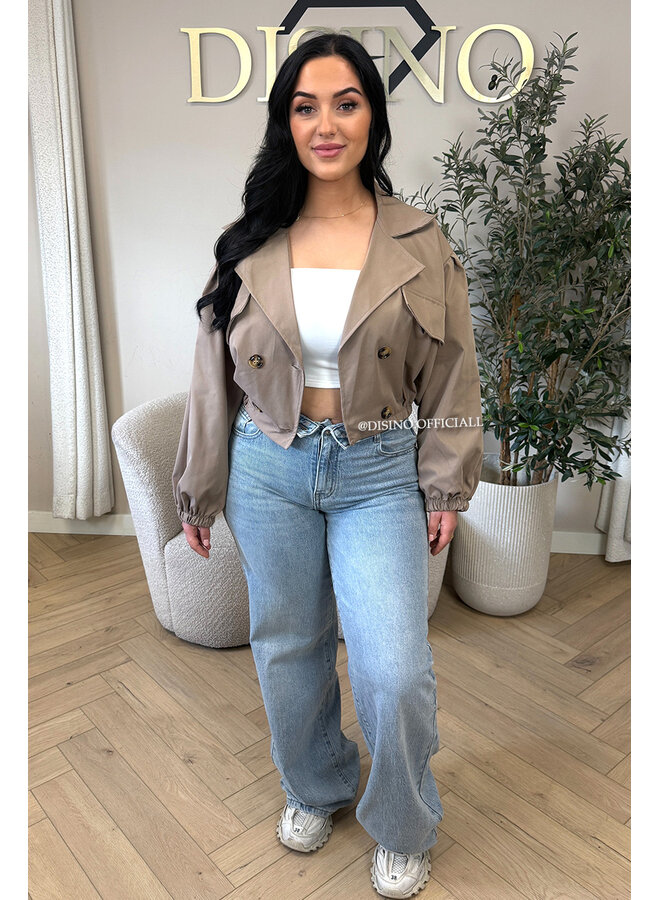 CAMEL - 'JULIE JACKET' - CROPPED TRENCH JACKET