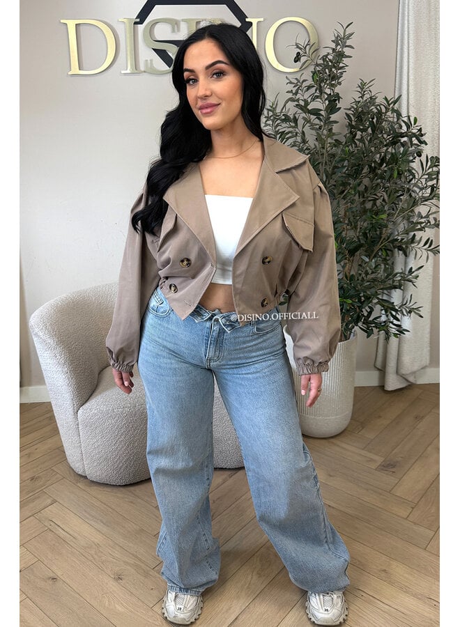 CAMEL - 'JULIE JACKET' - CROPPED TRENCH JACKET