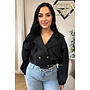 BLACK - 'JULIE JACKET' - CROPPED TRENCH JACKET