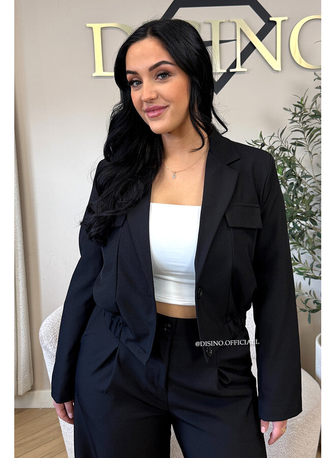 BLACK - 'EMILIA SET' - CARGO JACKET + PANTALON TWO PIECE SET