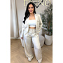 BEIGE - 'EMILIA SET' - CARGO JACKET + PANTALON TWO PIECE SET