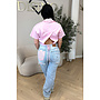 PINK - 'CARMEN BLOUSE' - OPEN BACK SHORT SLEEVE SHIRT