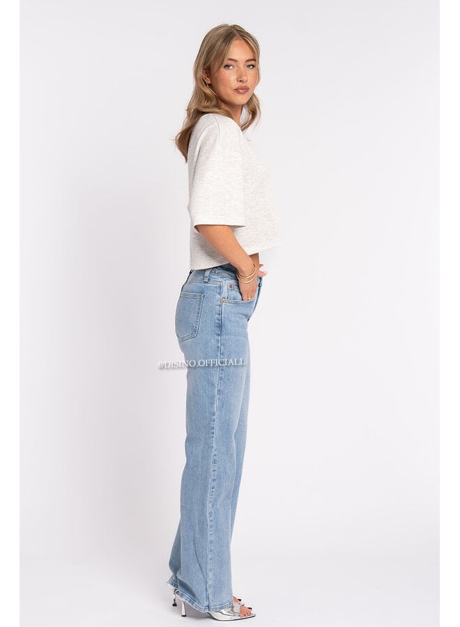 LIGHT BLUE - 'FLORIDA' - PERFECT WASHING STRETCH STRAIGHT LEG JEANS