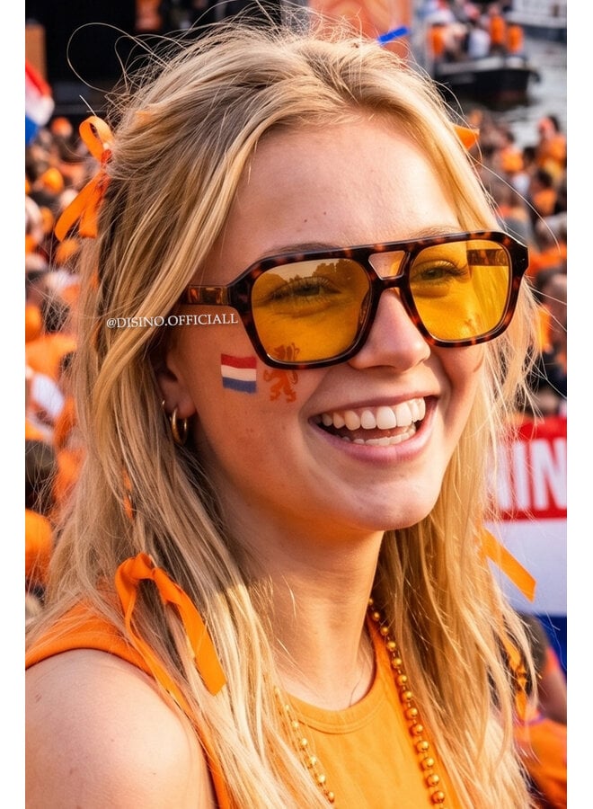 BROWN - 'BARCELONA' - INSPIRED ORANGE GLASSES SUNNIES