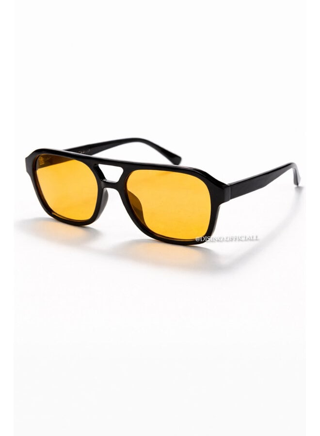 BLACK - 'BARCELONA' - INSPIRED ORANGE GLASSES SUNNIES