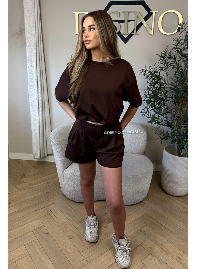 CHOCO - 'MILA SHORT SET' - OVERSIZED TOP + PANTS TWO PIECE SET