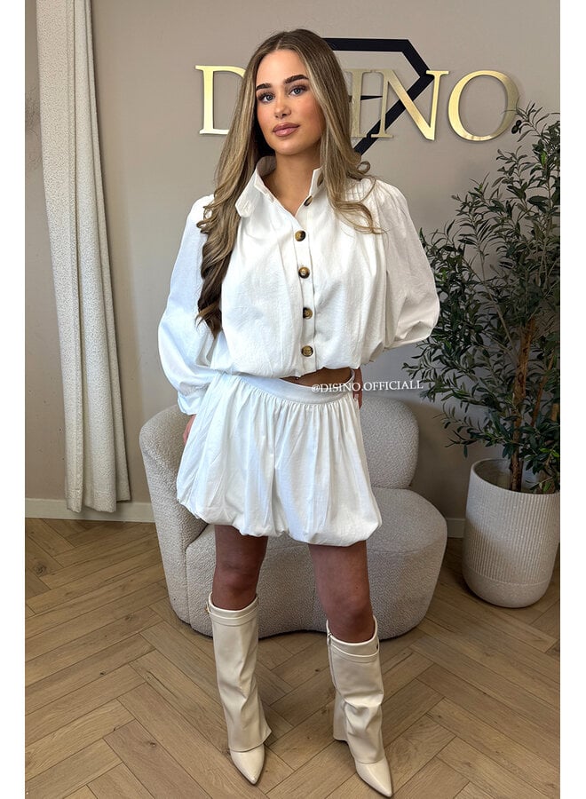 WHITE - 'ALAYA BLOUSE' - PREMIUM QUALITY BALLOON BLOUSE