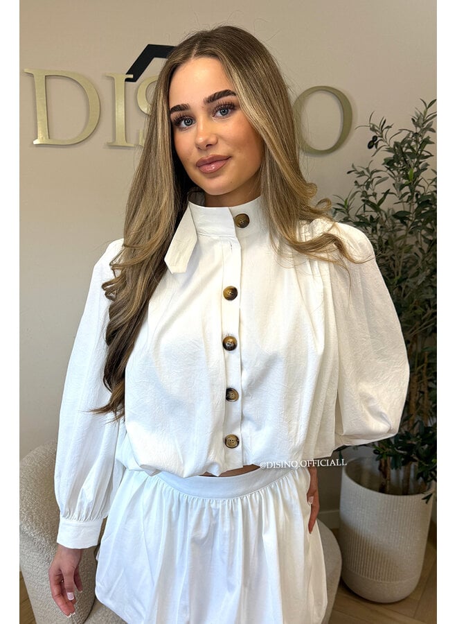 WHITE - 'ALAYA BLOUSE' - PREMIUM QUALITY BALLOON BLOUSE