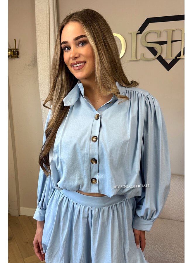 BLUE - 'ALAYA BLOUSE' - PREMIUM QUALITY BALLOON BLOUSE