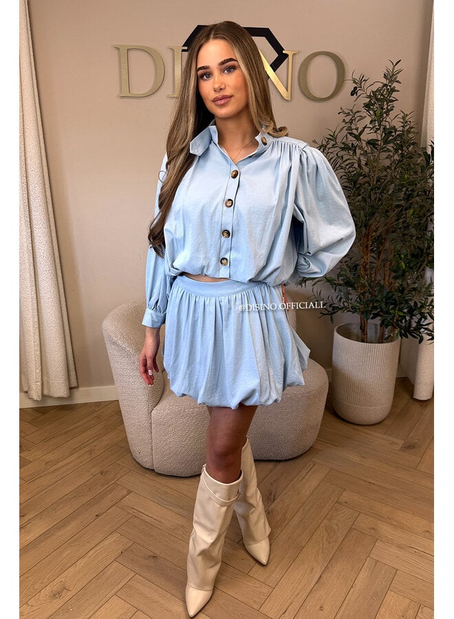 BLUE - 'ALAYA BLOUSE' - PREMIUM QUALITY BALLOON BLOUSE