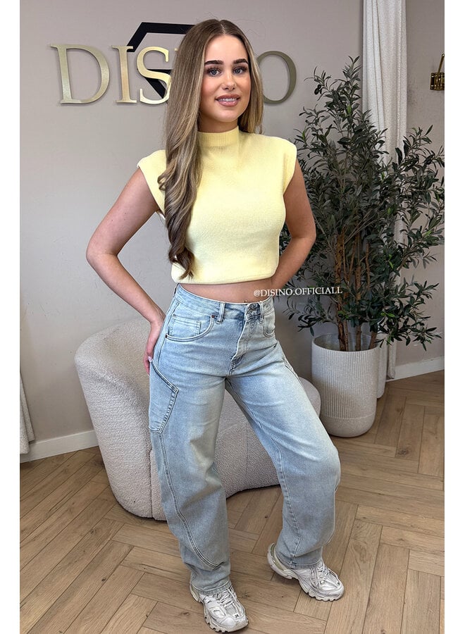 ViNTAGE BLUE - 'BALVIN JEANS' - SUPER STRETCH VIRAL BALLOON CARGO LEG JEANS