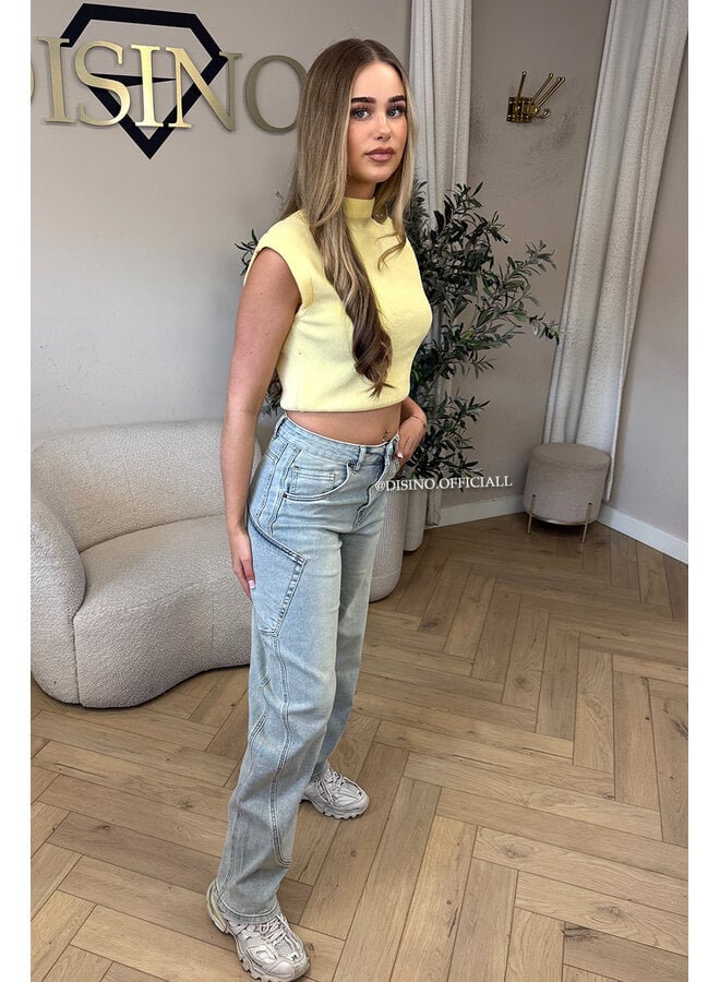 ViNTAGE BLUE - 'BALVIN JEANS' - SUPER STRETCH VIRAL BALLOON CARGO LEG JEANS