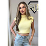 SOFT YELLOW - 'CLEO' - BOYFRIEND PUFF SHOULDER TOP