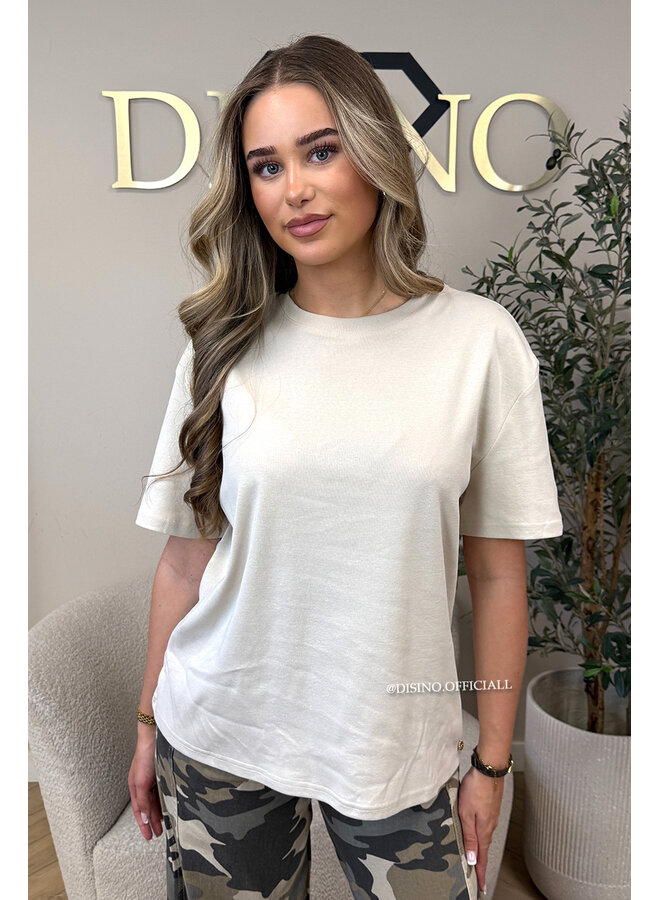 BEIGE - 'JAIM TEE' - PREMIUM QUALITY BASIC TEE