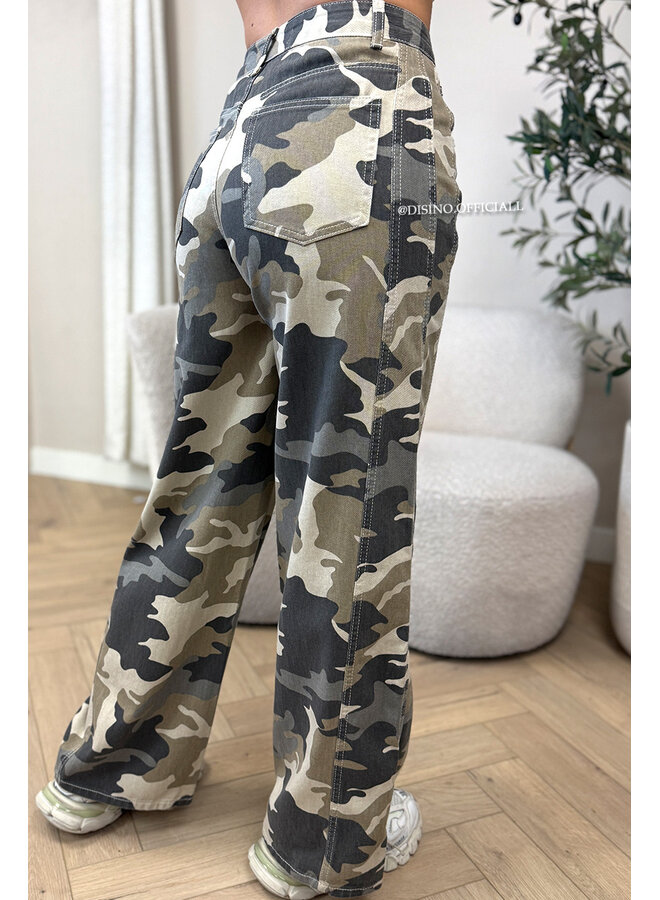 CAMO - 'TYLER JEANS' - CAMO WIDE LEG JEANS