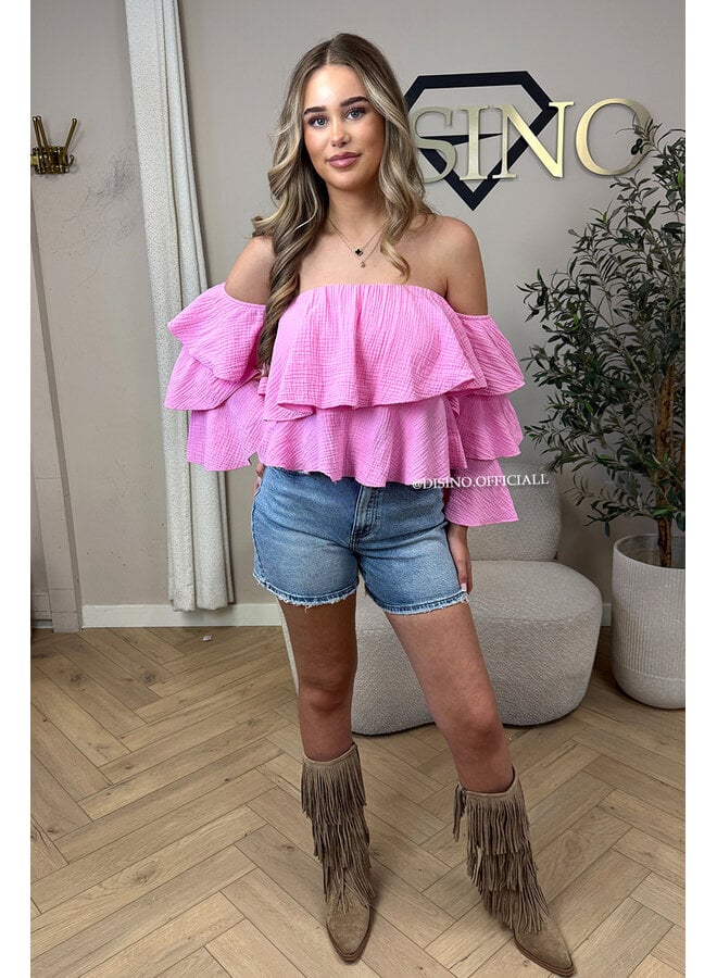 BLUE - 'AIMEE SHORTS' - PERFECT STRETCH DENIM SHORTS