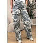 GREY - 'YADE V2 JEANS' - ACID WASH CARGO JEANS