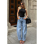 LIGHT BLUE - 'WALES JEANS' - STRETCH VIRAL BALLOON JEANS