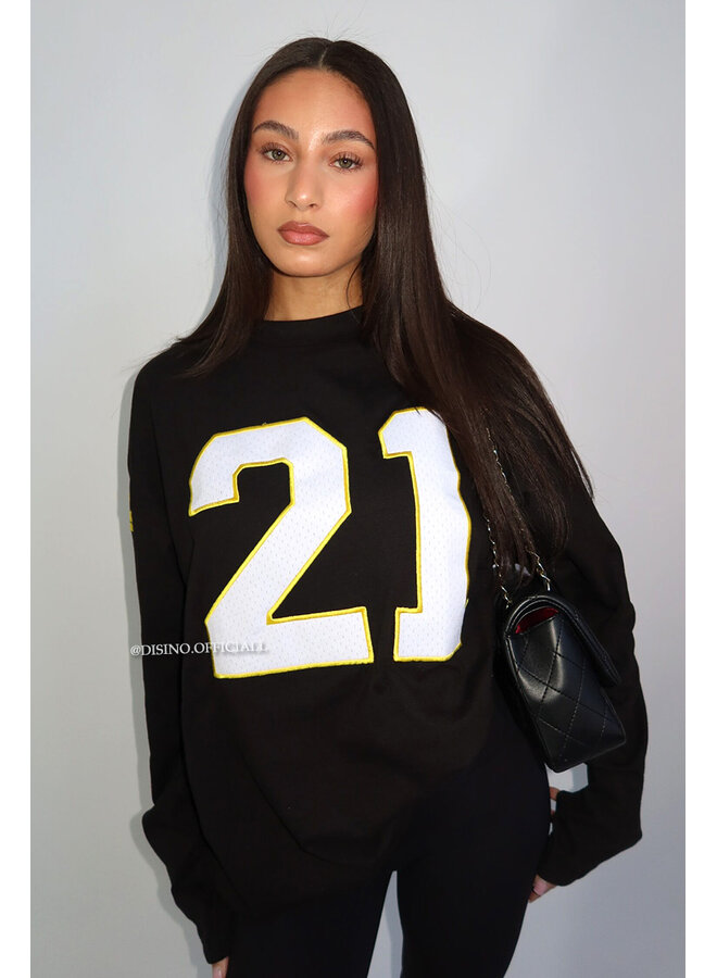 BLACK/YELLOW - '21 LONGSLEEVE' - OVERSIZED PRIORITY LONGSLEEVE JERSEY
