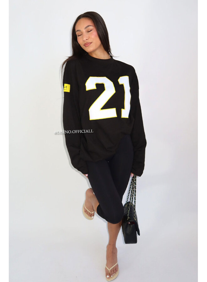 BLACK/YELLOW - '21 LONGSLEEVE' - OVERSIZED PRIORITY LONGSLEEVE JERSEY