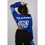COBALT BLUE - 'MONOGRAM LONGSLEEVE' - OVERSIZED PRIORITY LONGSLEEVE TEE