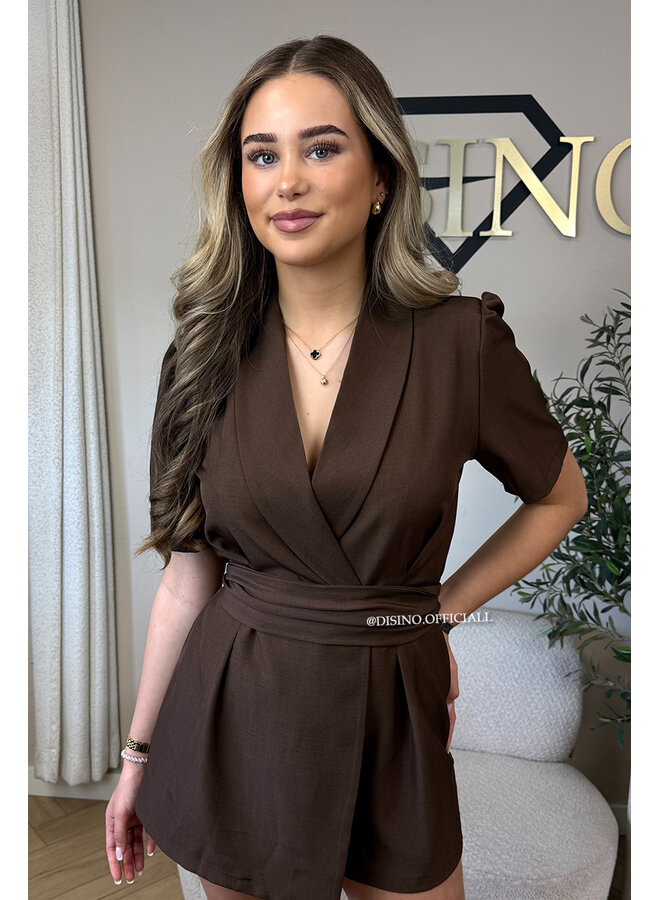CHOCO - 'EVELYN SHORTSLEEVE PLAYSUIT' - CLASSY BLAZER PLAYSUIT + BELT