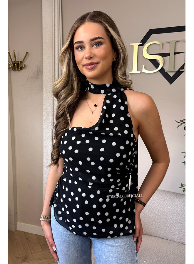BLACK - 'VALERIE TOP' - POLKADOT CUTE TOP