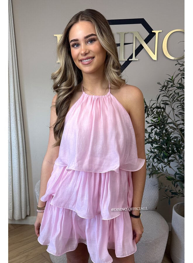 PINK - 'ROSALIA DRESS' - LAYERED RUFFLE DRESS